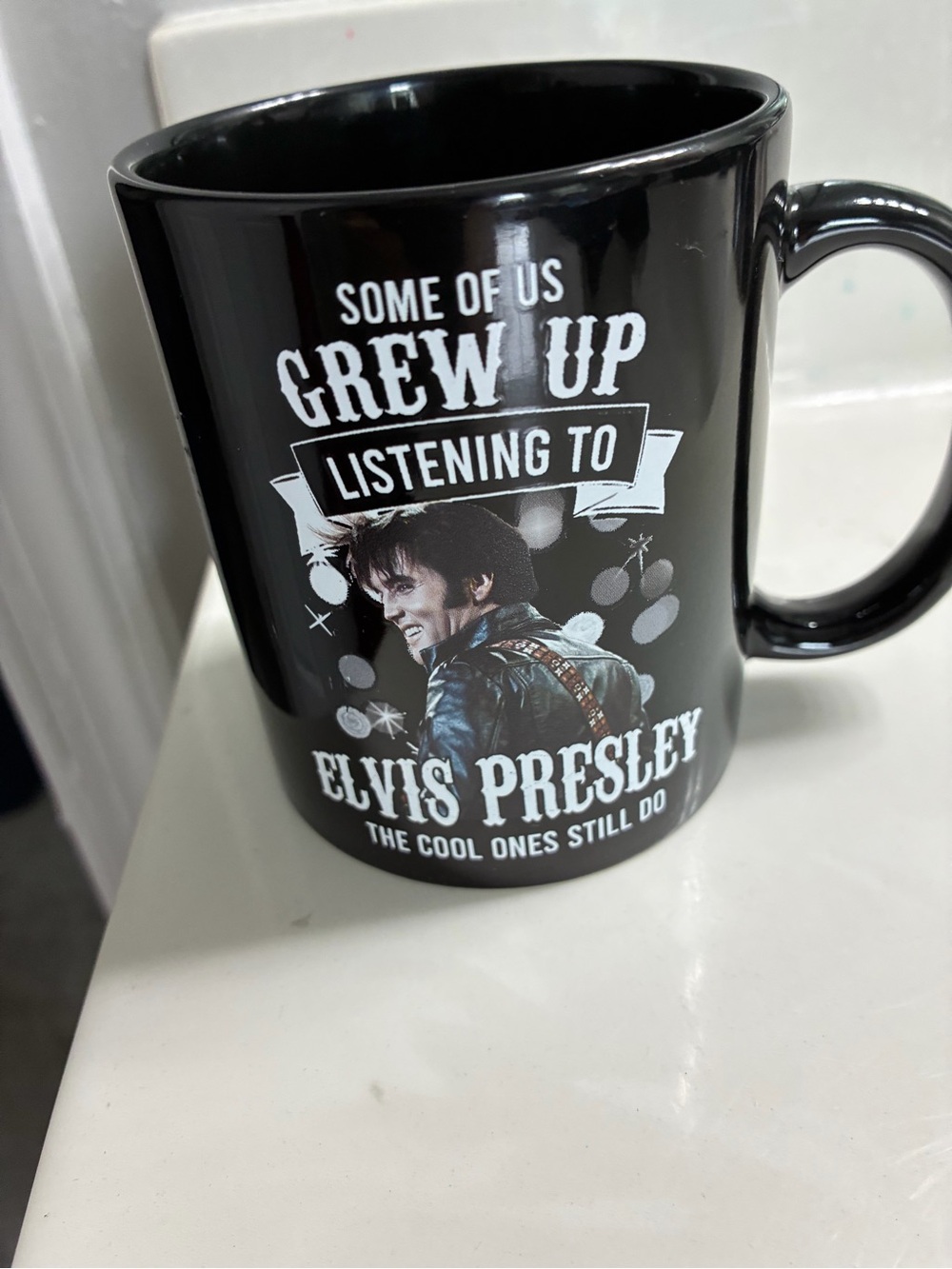 Elvis  Black and White Ceramic Mug